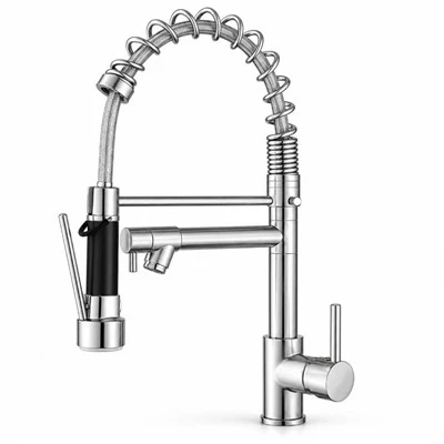 Earraigh Cruach Dhosmálta Tarraingt Síos Cistine Faucet Meascthóir Uisce Fuar Te